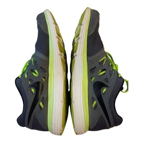 Nike Dual Fusion Lite Gray with Neon Green Detaim Men's Running Shoe Sz 12 - Picture 4 of 11